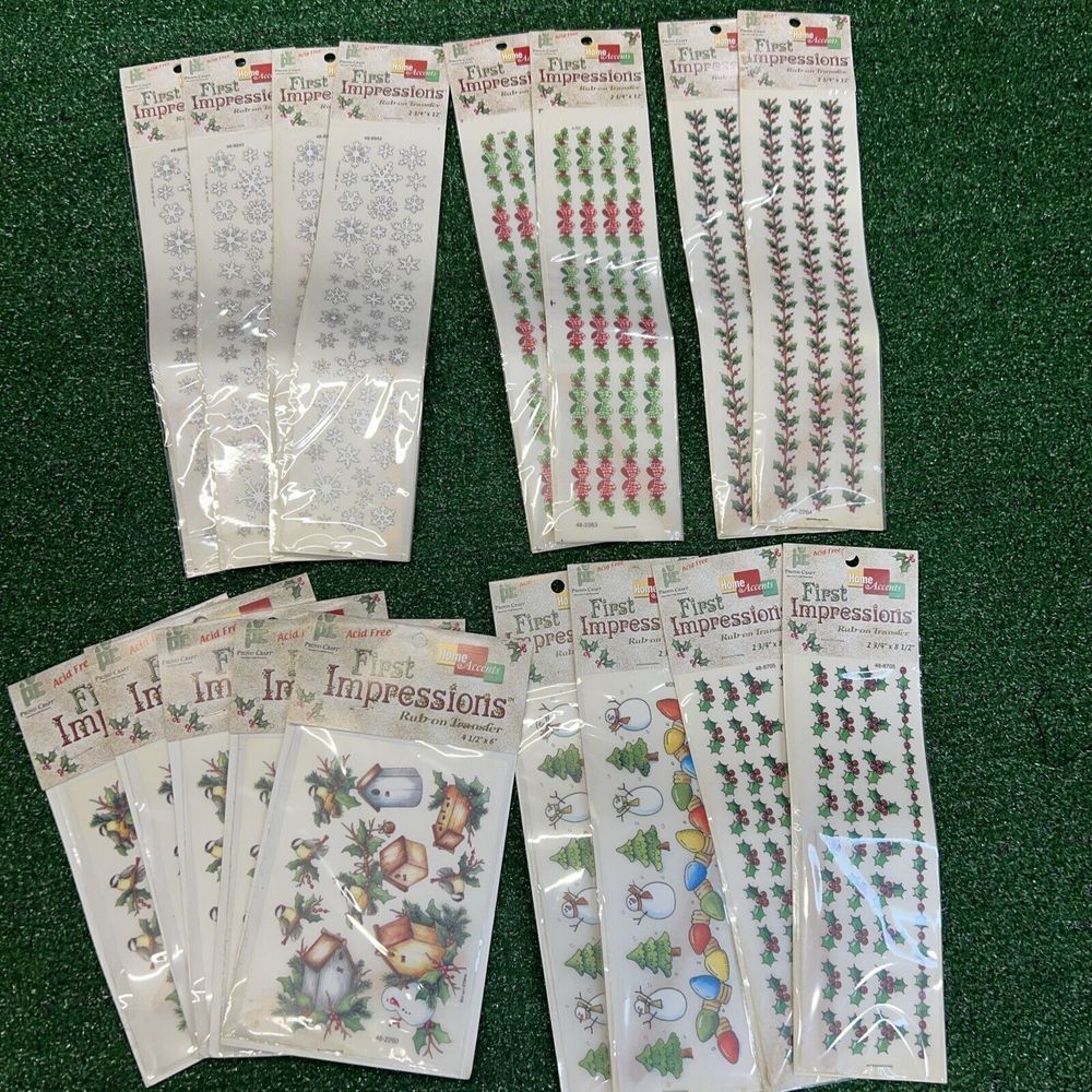 First Impressions Rub On Transfer Lot of‎ 16 Christmas Themed See Description